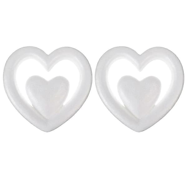 DIY Hjärtformade modelleringsskum-pyssel för bröllopsdekoration 2-pack