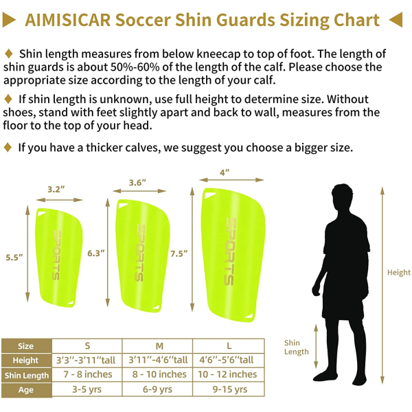 Soccer Shin Guards Kids Youth, skinnebensbeskyttere og skinnebensbeskytter ærmer