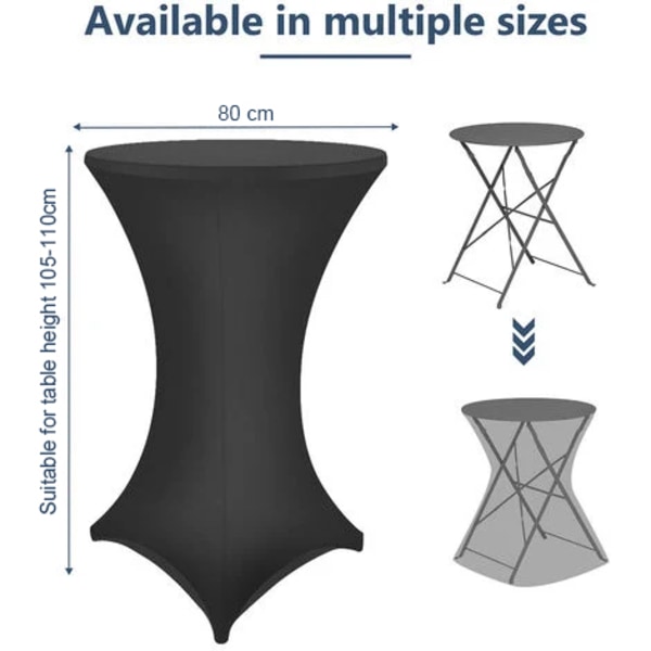 Elegant Cocktailbordsöverdrag, Spandex Duk med Fyrvägsstretch, Strykfri Stretchväv med Förstärkta Elastiska Benfickor, Perfekt