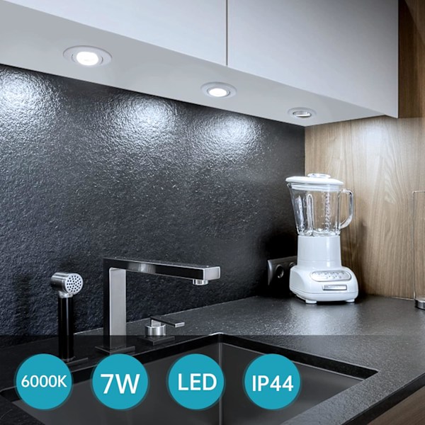 Mjuka Dimbar Gimbal LED Infällda Spotlights, 7W Extra Platta Mini Downlights för Skåp, Enkel Installation med Justerbar Spot för Kök och Badrum