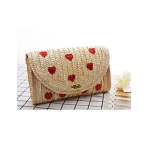 Square Wheat Color Straw Bag Håndvesker Dame Sommer Rattan Bag