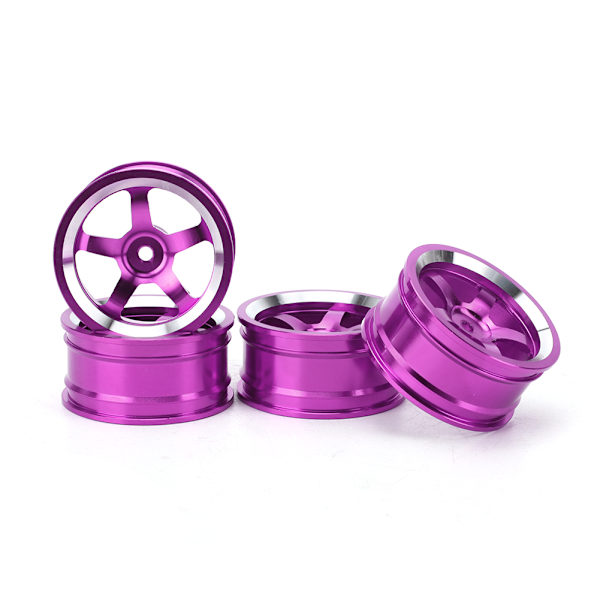 4 st 1/10 aluminiumlegering hjulnav tillbehör RC-delar passar för HSP 94123 Touring Drift CarPurple