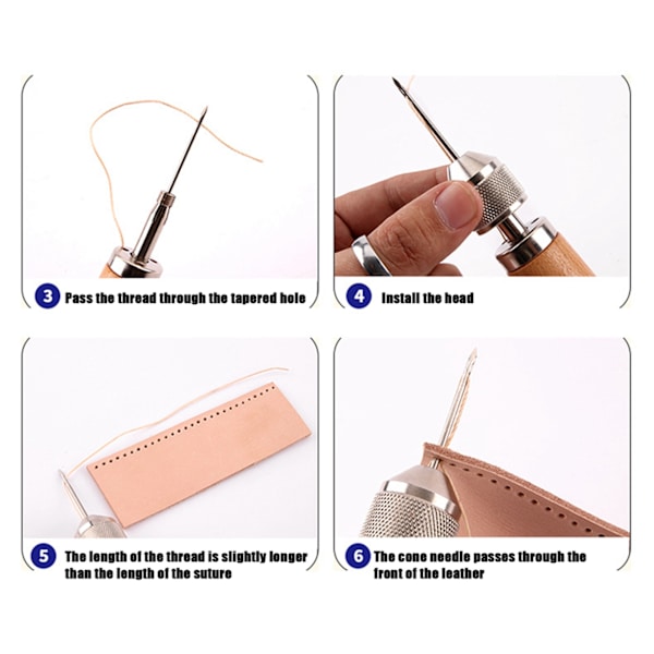 Läder sy awl nål kit DIY hand sömnad verktyg tillbehör för reparation tält ryggsäck typ A