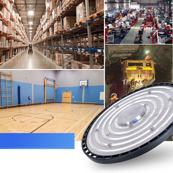 100W UFO LED High Bay Lys 6500K Kald Hvit LED High Bay Butikklys for Butikk Garasje Låve Lager