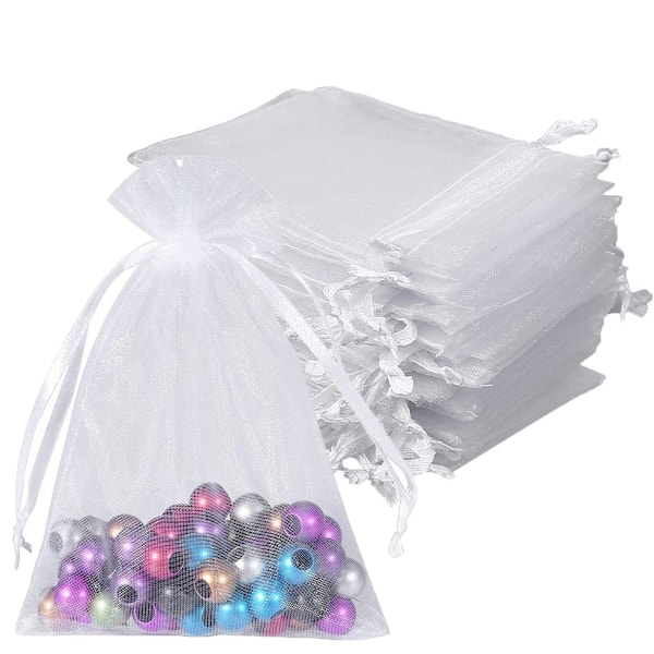 Organza Drawstring Bag-Pure White Drawstring Storage Bag