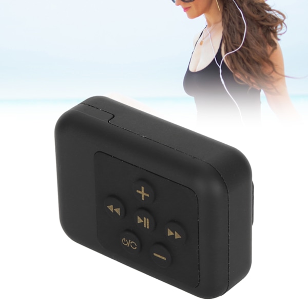 Vandtæt MP3-afspiller Multifunktionel HiFi Stereo Støjreduktion Bagklips MP3 Musikafspiller til Svømning Dykning Sports Sort