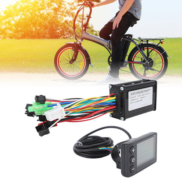 Elektrisk cykel litiumbatteri-modifikationssæt 3-tilstands 17A motorkontroller med S866-displaypanel til 250W til 350W motor