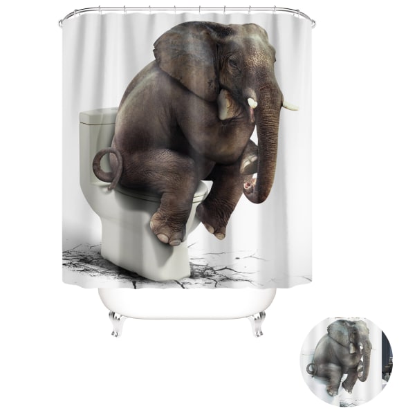Duschvorhang Textil Wasserdicht Tier Digitaldruck Duschvorhang A