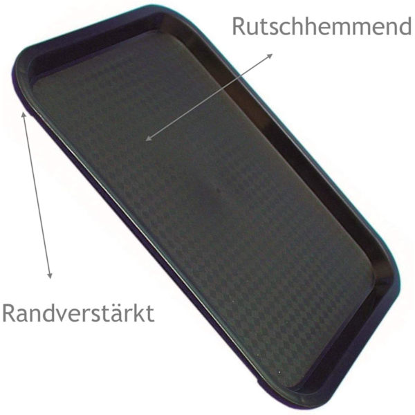 Alusta, muovi, musta, 41,5*30,6cm, särkymätön