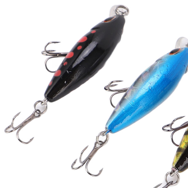 6 st artificiella minnow fiskedrag Slow Sinking fiskedrag för bas sötvatten 6 färger 2g