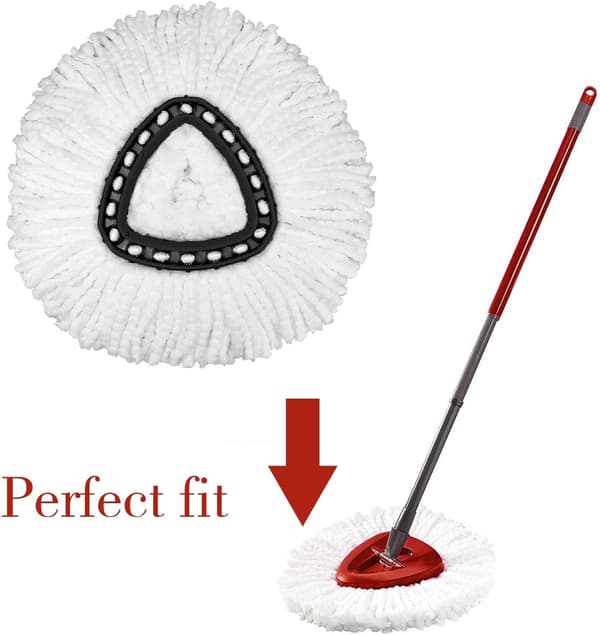 4-pakning mopphoder kompatible med Spin Mop, mikrofiber