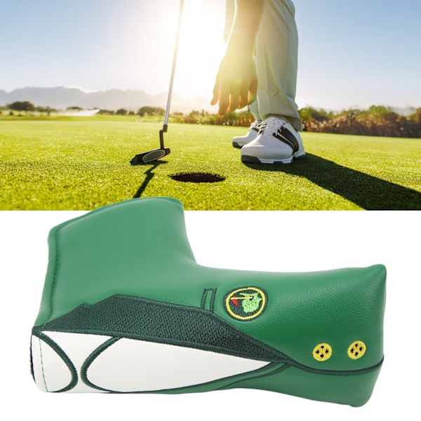 Golf Putter Headcover L Shaped Waterproof PU Golf Putter Head Cover Ideal Gift for Golfer Green