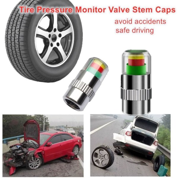 Anti-tyveri Tire Alert Pressure Cap, Eye Monitoring Advarsel