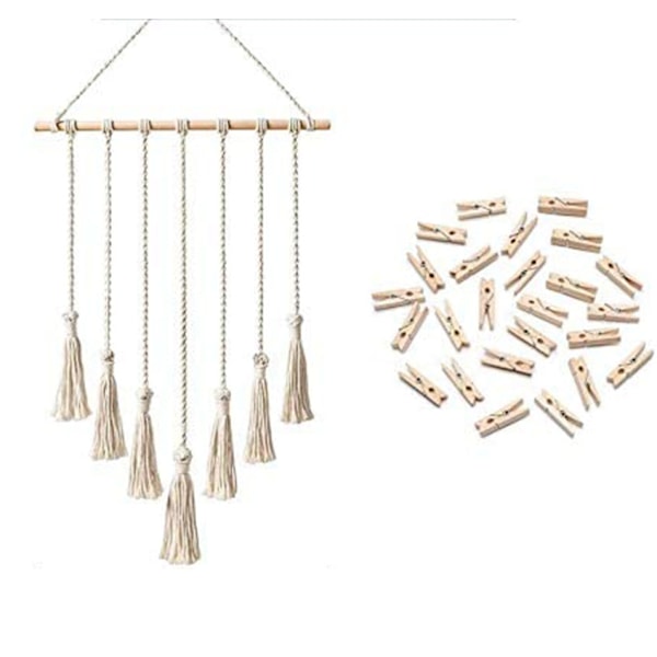 Romantiska ljusslingor, Boho Macrame Väggbonad Multifunktionell Dekoration för Inomhusmiljöer