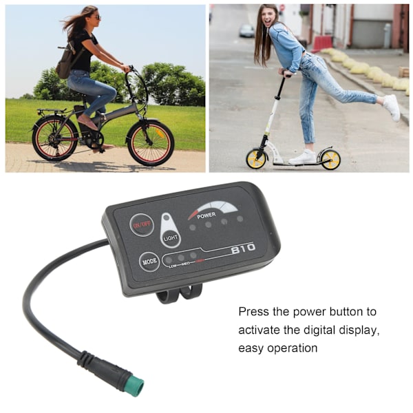 Elektrisk sykkel LED-skjermmåler Elektrisk scooter LED-skjermpanel med 8102 vanntett 5P-kontakt 36V