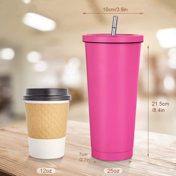 Termosflaska 600ml vattenflaska vakuumisolerad mugg tillverkad av 304 rostfritt stål - termosmugg läcksäker resetermosmugg kaffemugg