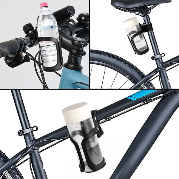 Todelt Flaskeholder til Cykel, Sort, 2 stk., 360° Drejelig