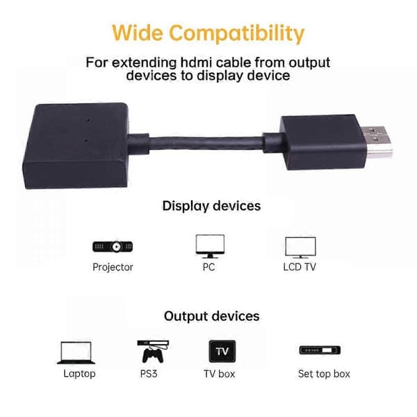 4K HDMI hann-til-hunn forlengelseskabel adapter