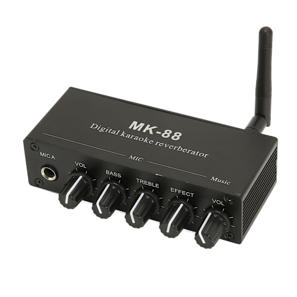 6,5 mm Karaoke Mixer Aluminiumlegering Dubbel Mikrofoningång Bärbar Digital Karaoke Reverberator för DJ Musik Scen KTV