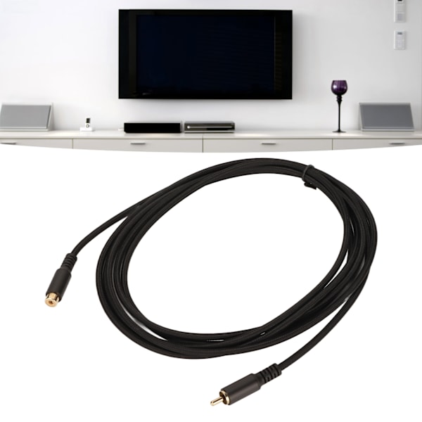 RCA-forlængerkabel, han til hun, digitalt analogt AV RCA-koaksialkabel til HDTV, DVD-afspiller, subwoofer-højttaler, 3 meter / 9,8 fod