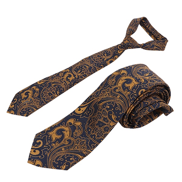 Herreslipssett Klassisk mønster Business Casual Slips Halsslips Bryllupsfest Bursdagsslips Gaveeske Sett