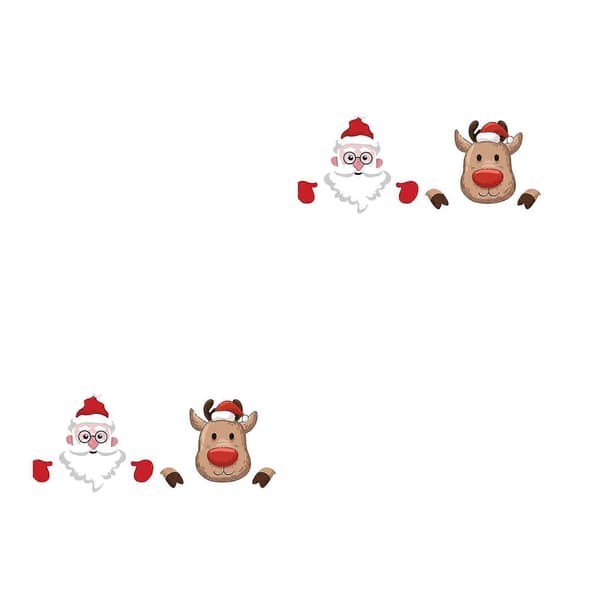 Julstaket trädgårdsdekoration Jultomten och älg 4-pack
