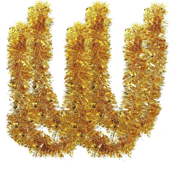 Festlig Girland för Jul, Anpassningsbar Längd Formbar Tråd Reflekterande Material Hängande Dekor, Metallisk Finish Glänsande Ornament för Inomhusbruk
