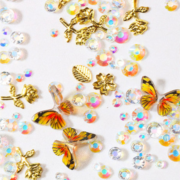 3D Butterfly Nail Charm 3D Resin Butterfly Nail Art i blandet form