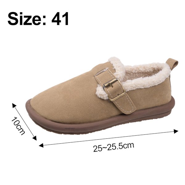 Dames Plys Sko Efterår og Vinter Mode Blød Bund Slip-On Fleeceforet Varme Bomuldsfyldte Sko Plus Størrelse Boken Sko