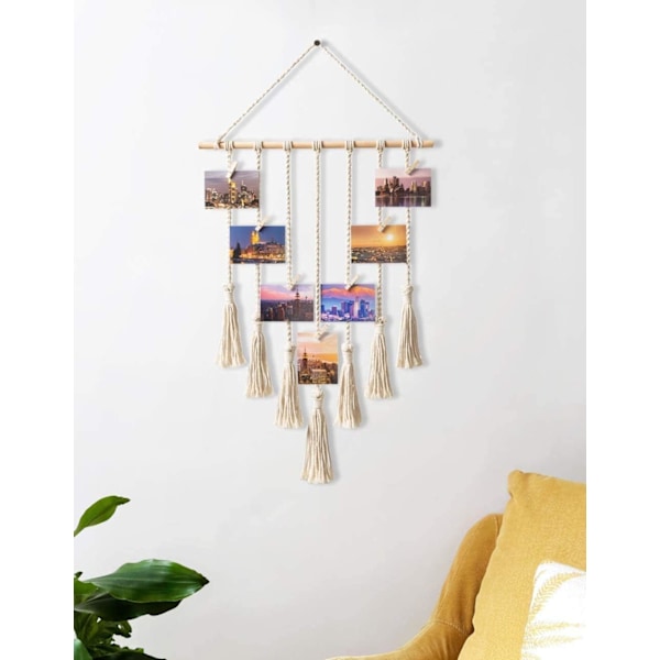 Romantiska ljusslingor, Boho Macrame Väggbonad Multifunktionell Dekoration för Inomhusmiljöer