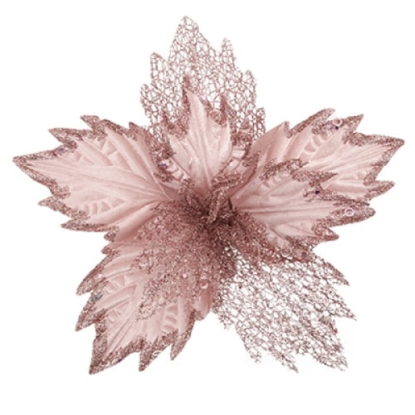 Julstjärna Konstgjorda Blommor för Juldekorationer, Glitter Julstjärna Ger Glans till Din Festliga Säsong, Perfekt för Julgransprydnader