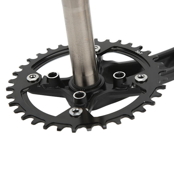 Mountainbike Krank 170mm Hul Integreret Krankarm Sæt med Bundbeslag 36T Bredt Smalt Tand Enkelt Klinge Sort