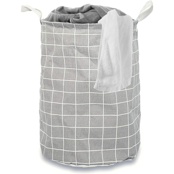 Laundry basket, foldable storage bucket made of cotton and linen