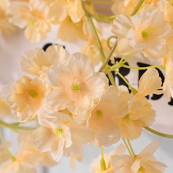 Kunstig kirsebærblomstguirlande, hængende vinstok silkeblomster