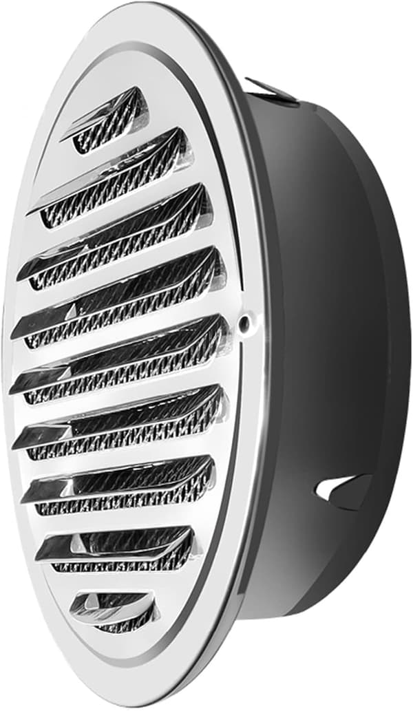 Ventilationsmester i rustfrit stål, 45° forlænget skråt ventilationsdæksel med skærmnet, regntæt og skadedyrsresistent design til bred anvendelse