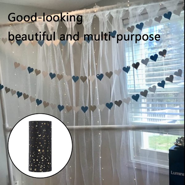 Tulle stof rulle glitter, dekorativt stof bryllup & fødselsdagsfest