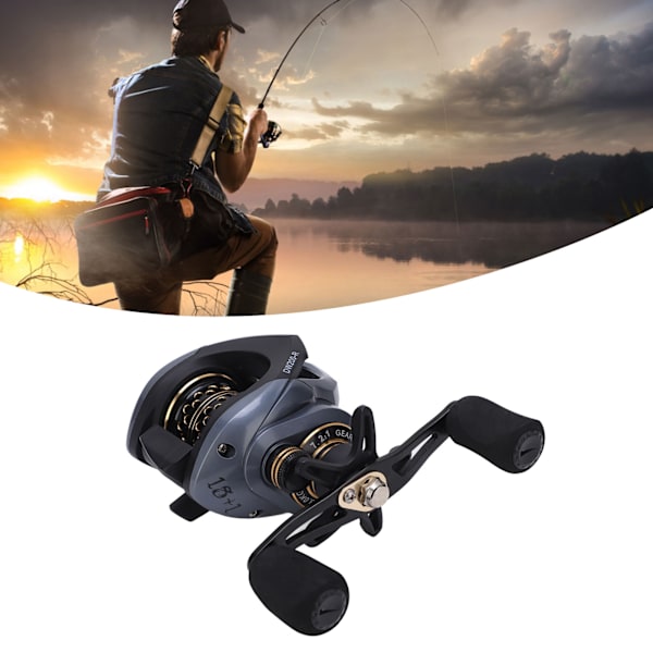 Baitcasting-kela, vieherastilla, 7.2:1 välityssuhde, 18+1BB, mikrolankapikari, kaksoisjarrujärjestelmä kaikille vesille (oikeakätinen)