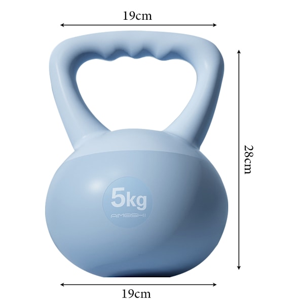 Myk Kettlebell for Kvinners Squat Treningsprogramvare 5kg Pot Dumbbell Hip Strength Training Sand Kettlebell Fitness