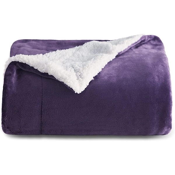 Sherpa Fleece Filt för Soffa, Ultra Mjuk Vändbar Filt för Alla Årstider, Mysig och Varm för Varje Rum, Grå, 127x152 cm
