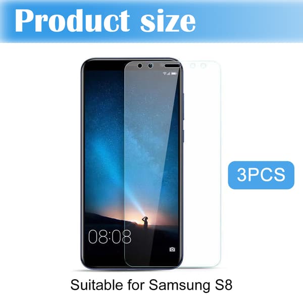 3x Full Coverage Skärmskydd för Samsung S8 Plast Transparent One Size