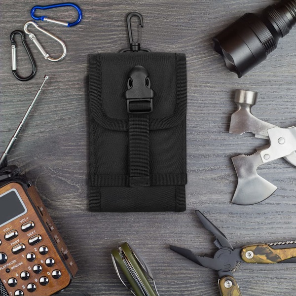 Taktisk mobiltelefonväska, nylon MOLLE extraväska för ryggsäck
