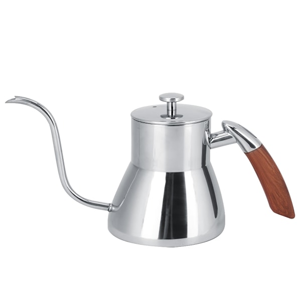 800ml Silver Rostfritt Stål Kaffe Tekanna Vattenkokare för Hem Kaffebutik Användning