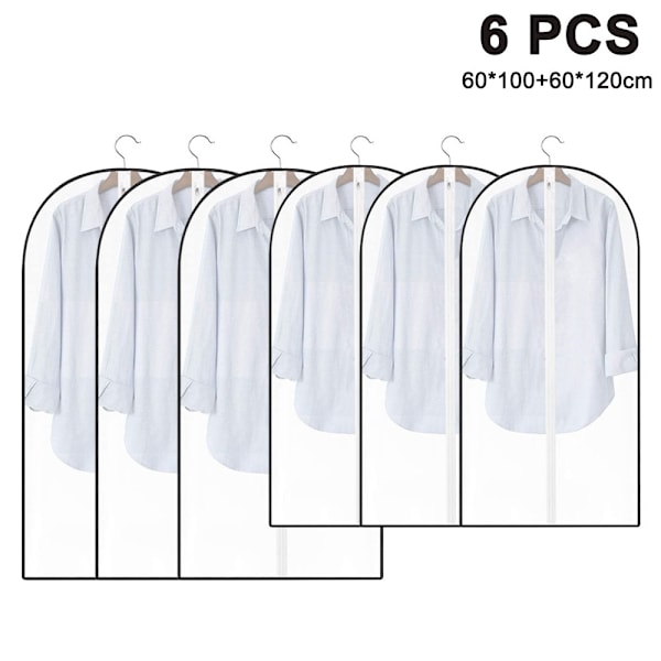 Garment bag for hanging, transparent, full-length zipper