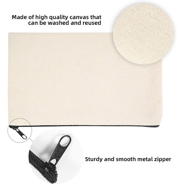 10 st tomma DIY canvasväskor