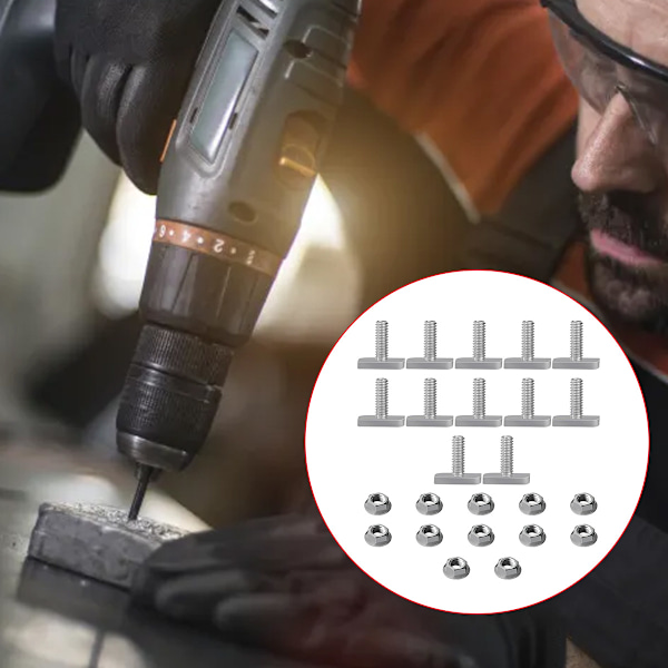T-bultar med lång livslängd, precisionsdesignade rostfria bultar för kajakspår och PV-monteringsskenor, robust konstruktion för aluminiumprofiler