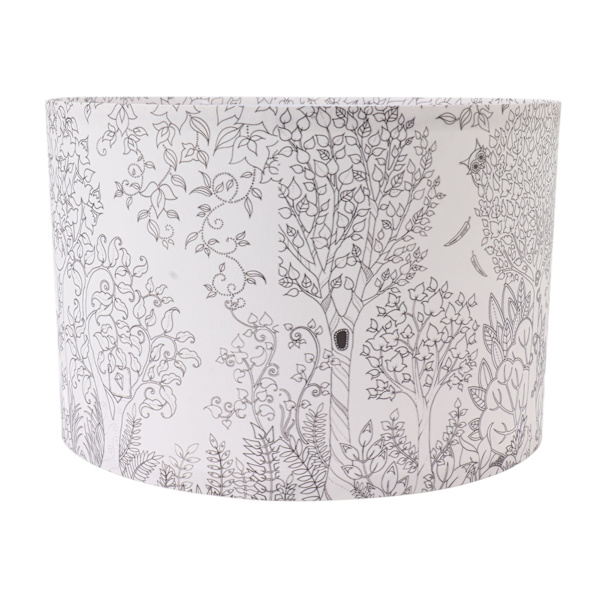 2 sæt PVC trommeskærme 11,8 x 11,8 x 7,8 tommer moderne enkel træmønster bordlampe skærm til soveværelse