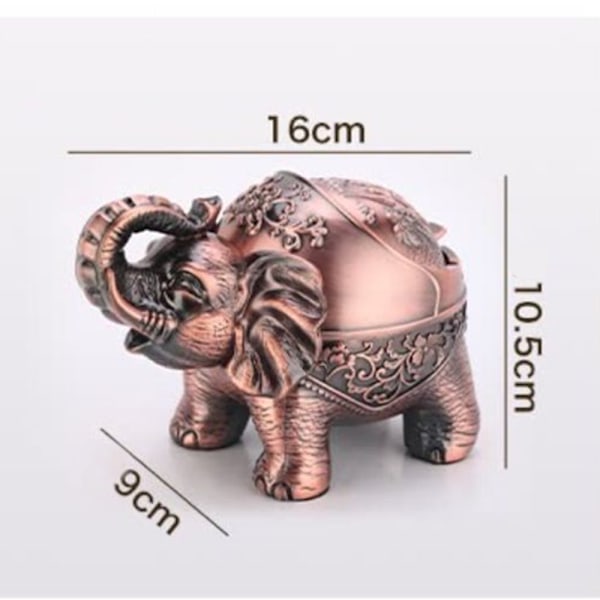 Elefant Askfat, Vindtät Design För Inomhus- och Utomhusbruk, Bordsaskfat Med Präglat Mönster Och Halkfri Botten, Dekorativ Funktion För Hemmet