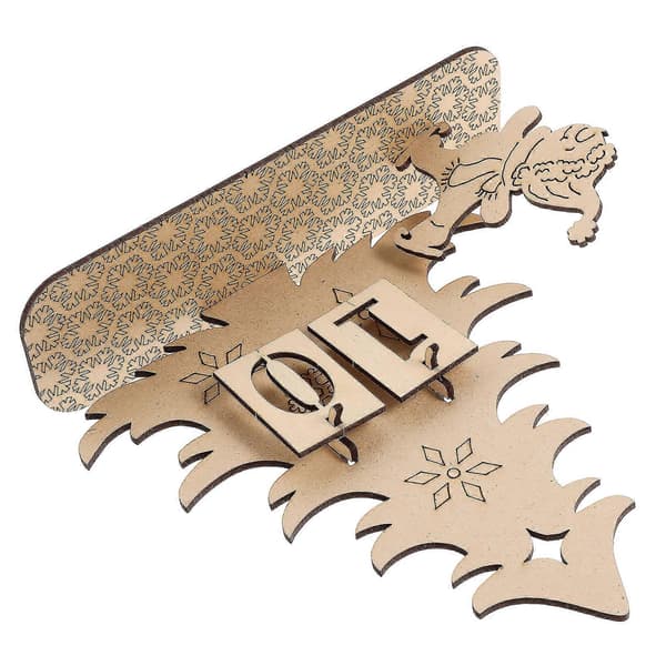 Rektangulær adventskalender i tre til juledekorasjon 19,5x18,7x6 cm klassisk design 1 sett