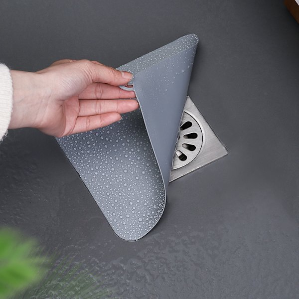 Bruserhårfilter Sæt med 4 Bruserhårfanger Bruserafløbsdæksler Silikone Vask/Badekar/Bruserfilter-Gummiprop Badeværelse/Køkken Hvid Grå