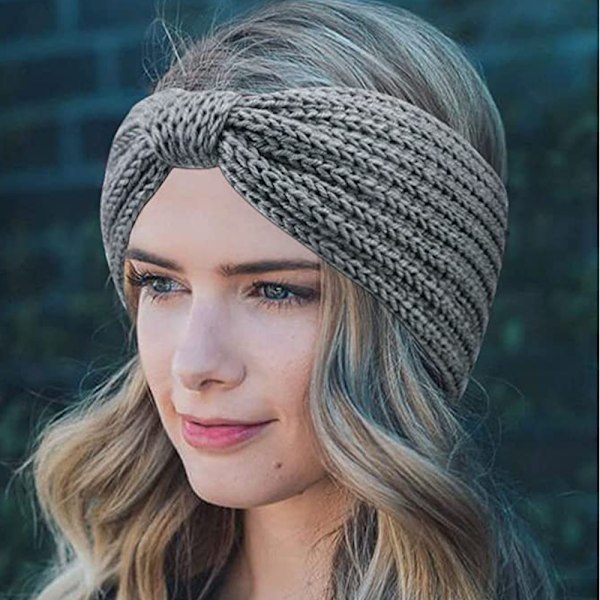 Virkade öronvärmare, pannband, turban stretch pannband, varma